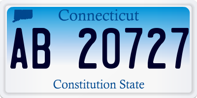 CT license plate AB20727