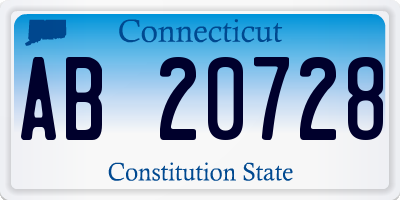 CT license plate AB20728