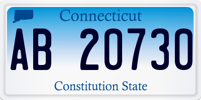 CT license plate AB20730