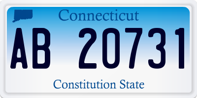CT license plate AB20731