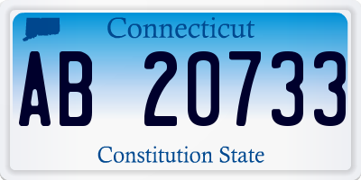 CT license plate AB20733