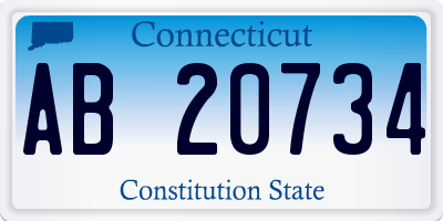 CT license plate AB20734