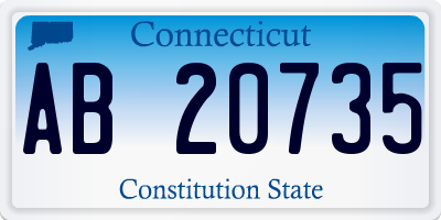 CT license plate AB20735