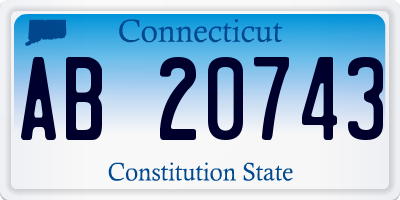 CT license plate AB20743