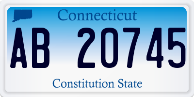 CT license plate AB20745