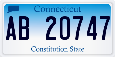 CT license plate AB20747