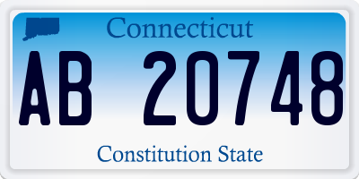 CT license plate AB20748