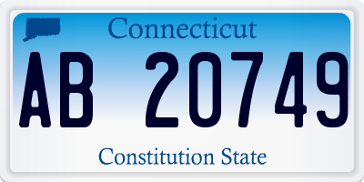 CT license plate AB20749