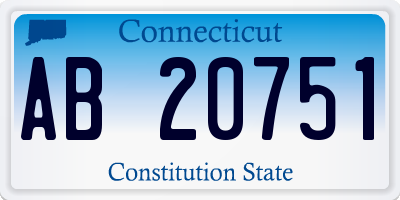 CT license plate AB20751