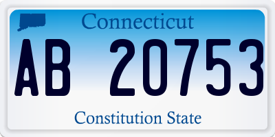 CT license plate AB20753