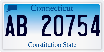 CT license plate AB20754