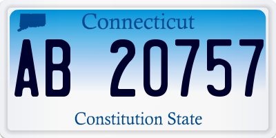 CT license plate AB20757