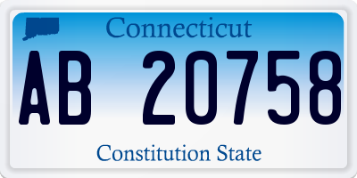 CT license plate AB20758