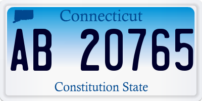 CT license plate AB20765