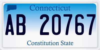 CT license plate AB20767