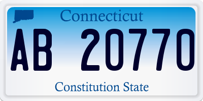 CT license plate AB20770