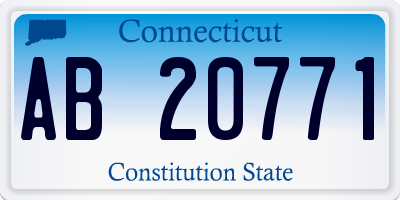 CT license plate AB20771