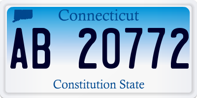 CT license plate AB20772