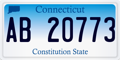 CT license plate AB20773