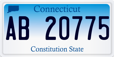 CT license plate AB20775