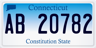 CT license plate AB20782