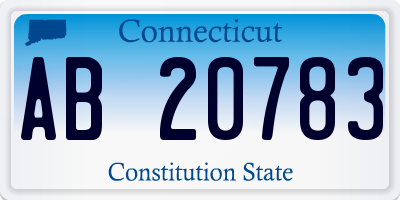 CT license plate AB20783