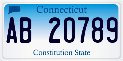 CT license plate AB20789