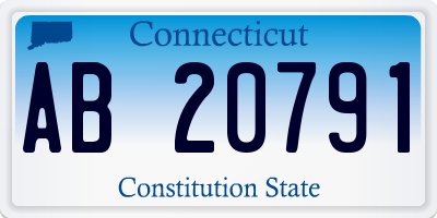 CT license plate AB20791