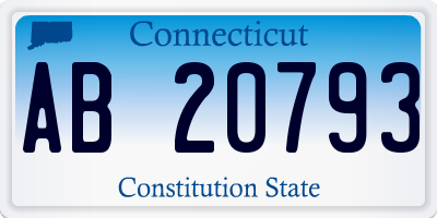 CT license plate AB20793