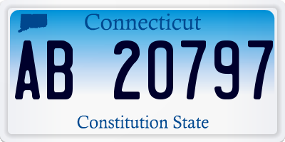CT license plate AB20797