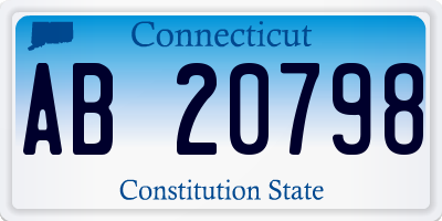 CT license plate AB20798