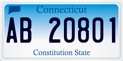CT license plate AB20801