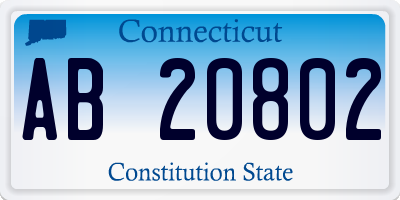 CT license plate AB20802