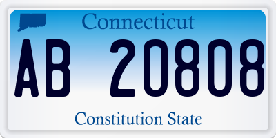 CT license plate AB20808