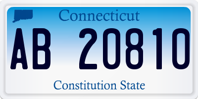CT license plate AB20810