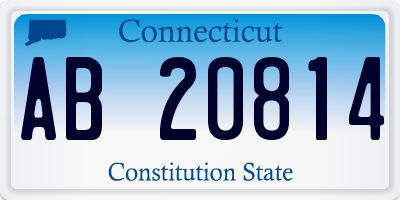 CT license plate AB20814
