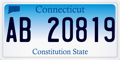 CT license plate AB20819