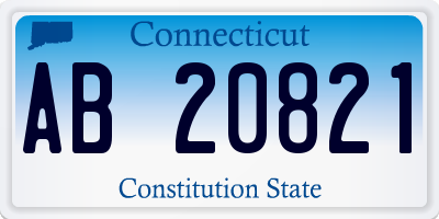 CT license plate AB20821