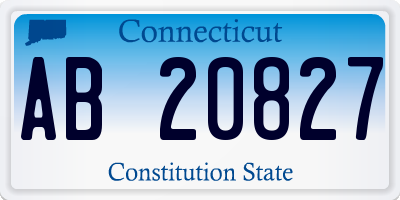 CT license plate AB20827