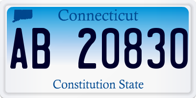 CT license plate AB20830