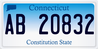 CT license plate AB20832