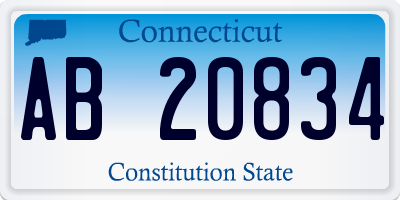 CT license plate AB20834