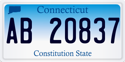 CT license plate AB20837
