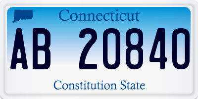 CT license plate AB20840