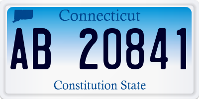CT license plate AB20841