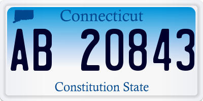 CT license plate AB20843