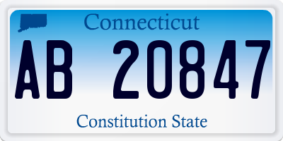 CT license plate AB20847
