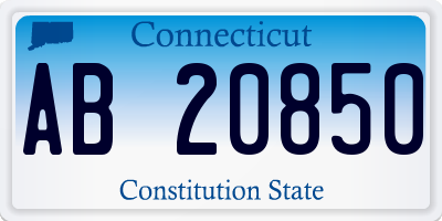 CT license plate AB20850