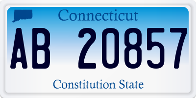 CT license plate AB20857