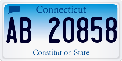 CT license plate AB20858